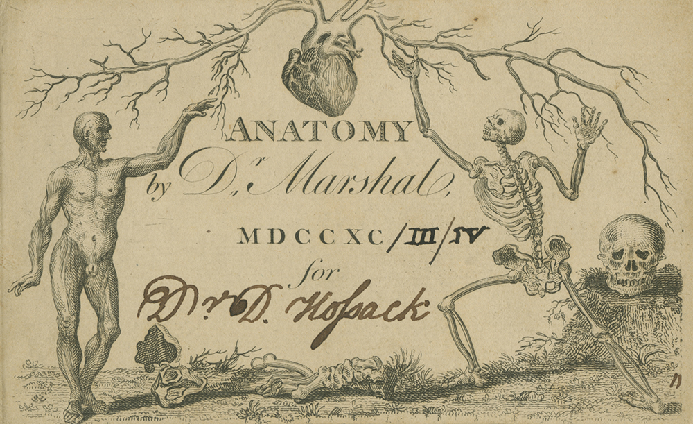 David Hosack’s admission card to Andrew Marshal’s anatomy course, 1793–94 (C-000199). Courtesy of Columbia University Health Sciences Library, Archives and Special Collections.