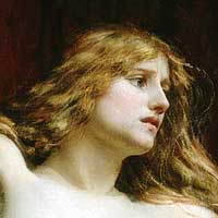 Woman with long curly hair