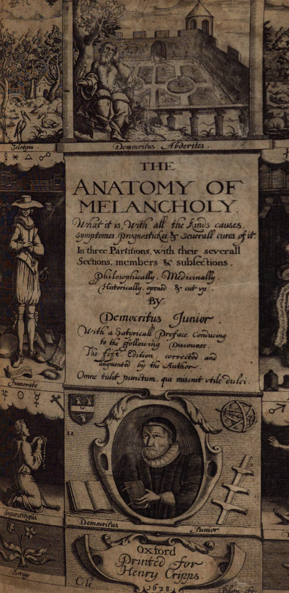 The Anatomy of Melancholy, by Robert Burton, 1638. HathiTrust Digital Library, original from the Universidad Complutense de Madrid.