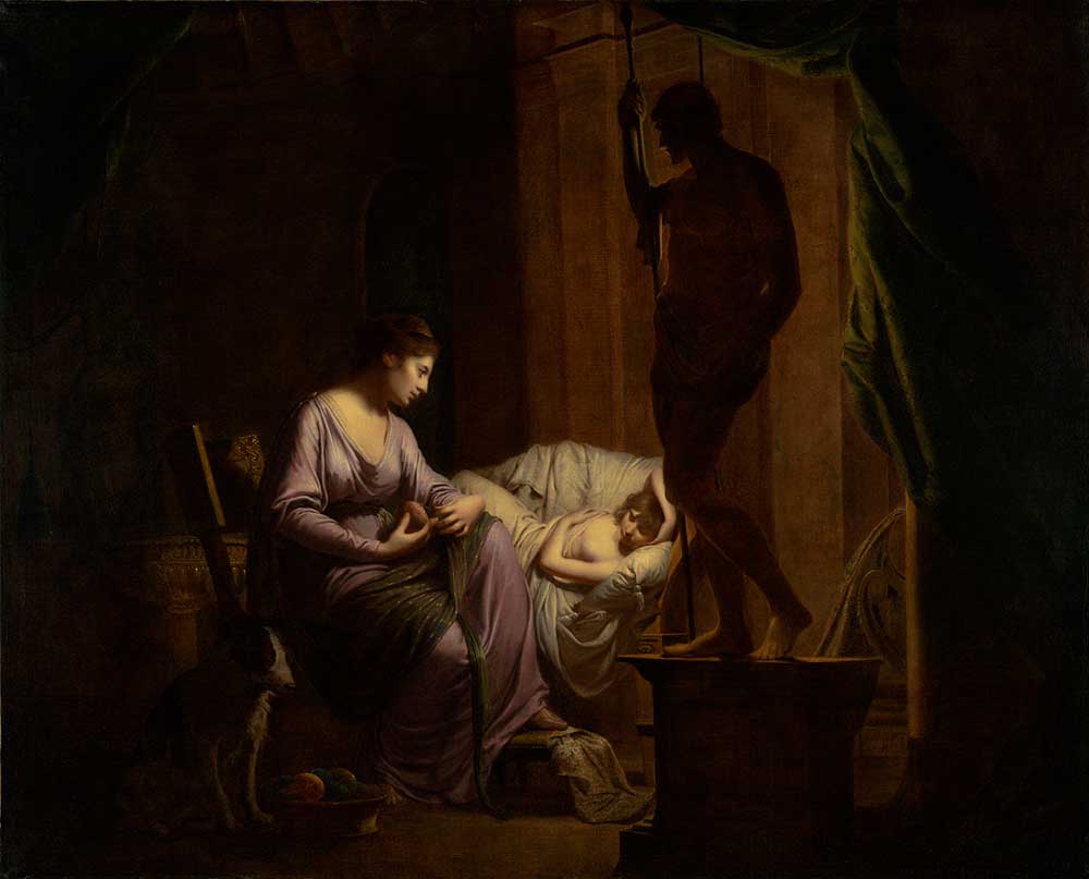Penelope Unraveling Her Web, by Joseph Wright of Derby, c. 1784.