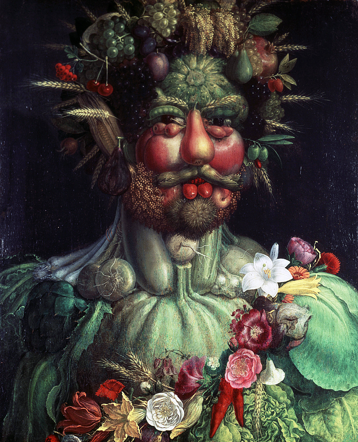 Emperor Rudolf II as Vertumnus, by Giuseppe Arcimboldo, c. 1590. Skokloster Castle, Håbo, Sweden