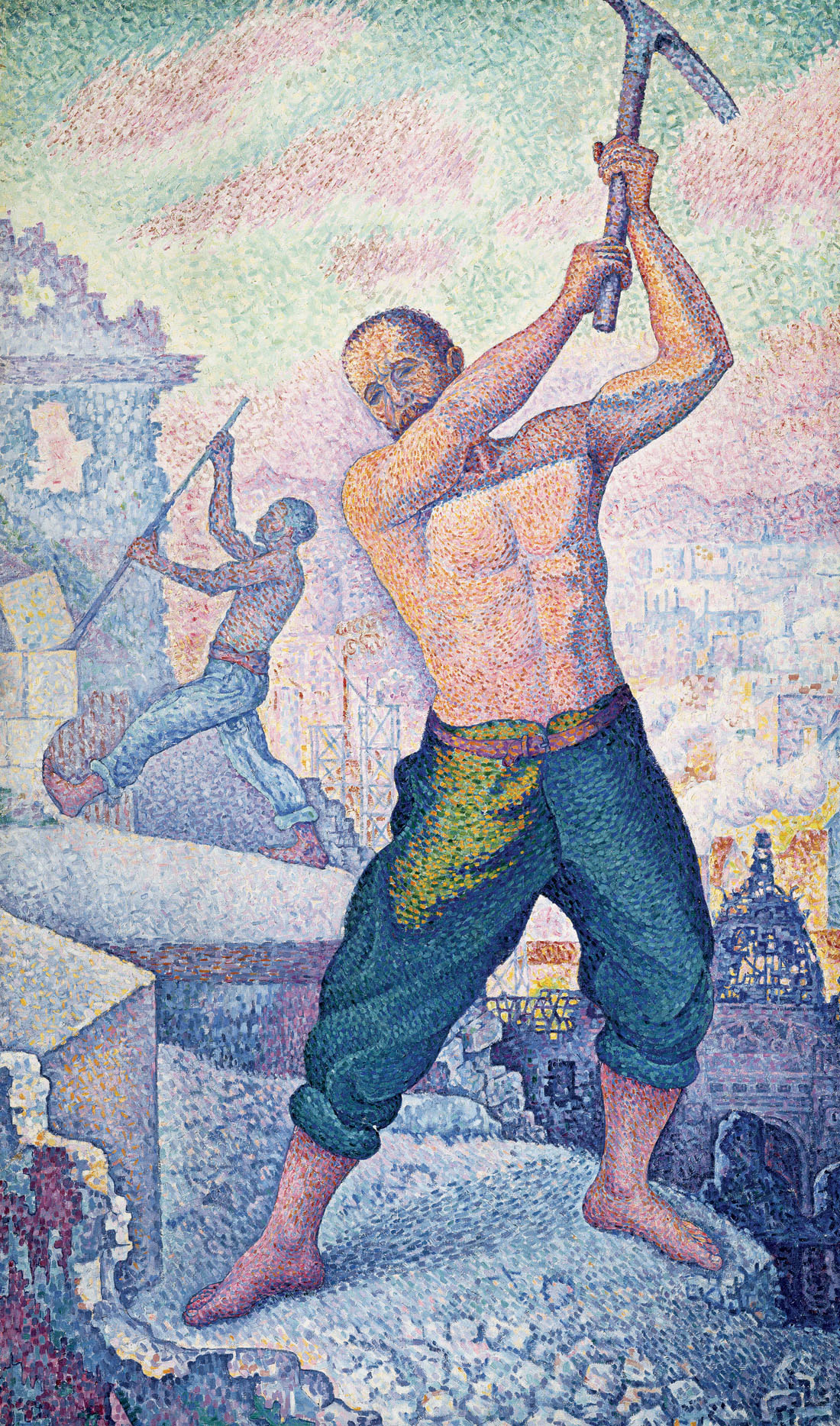 The Demolition Worker, by Paul Signac, c. 1897. Musée des Beaux-Arts de Nancy, France. 