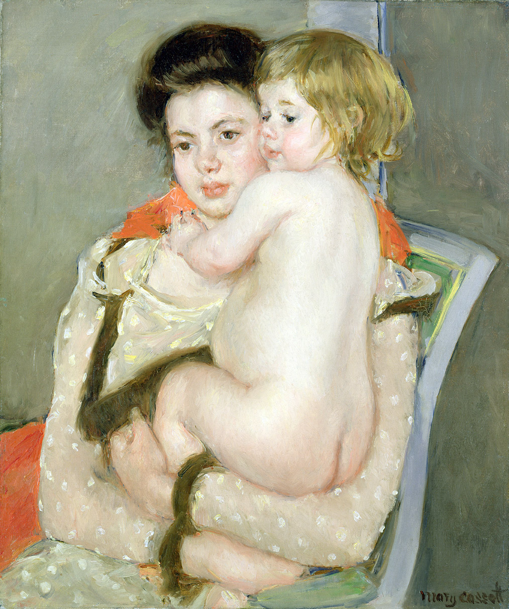 Reine Lefebvre Holding a Nude Baby, by Mary Cassatt, 1902. Worcester Art Museum, Massachusetts. 