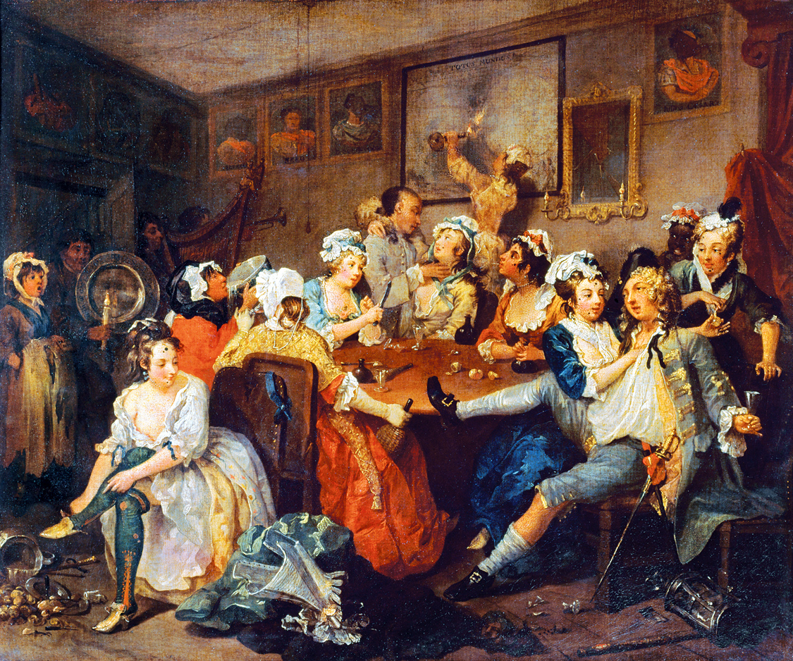 The Orgy, or The Tavern Scene, from A Rake’s Progress, by William Hogarth, 1734. Sir John Soane's Museum, London, England. 