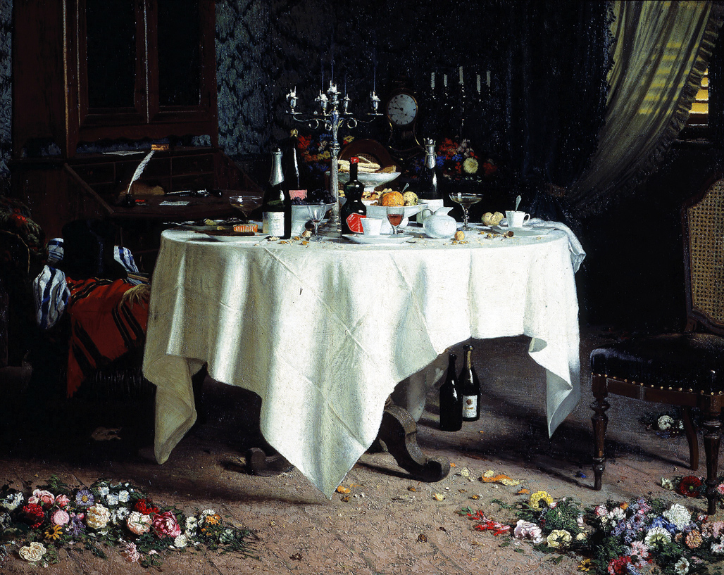 Remains of a Banquet, by Angelo Morbelli, 1884. Galleria d'Arte Moderna, Turin, Italy. 