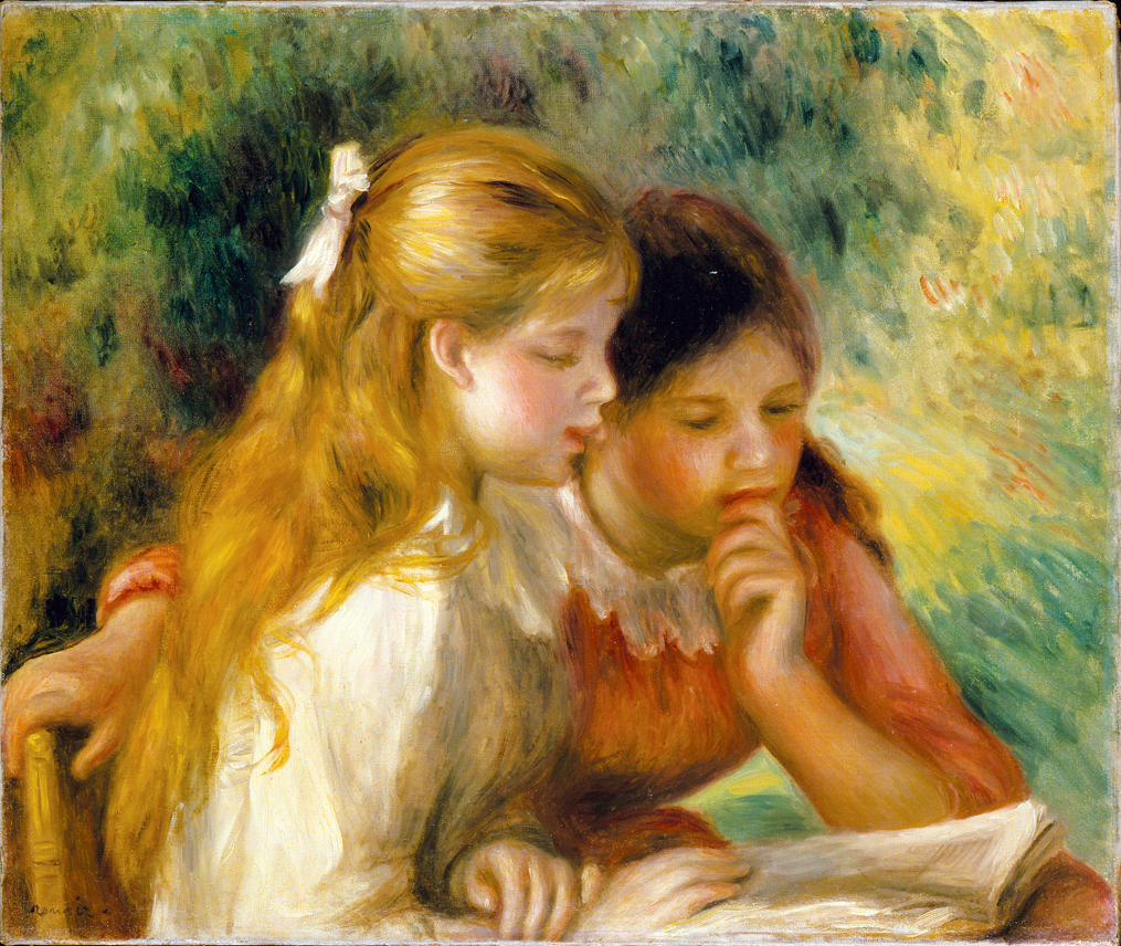 Reading, by Pierre-Auguste Renoir, c. 1890–1895. Louvre Museum, Paris, France.