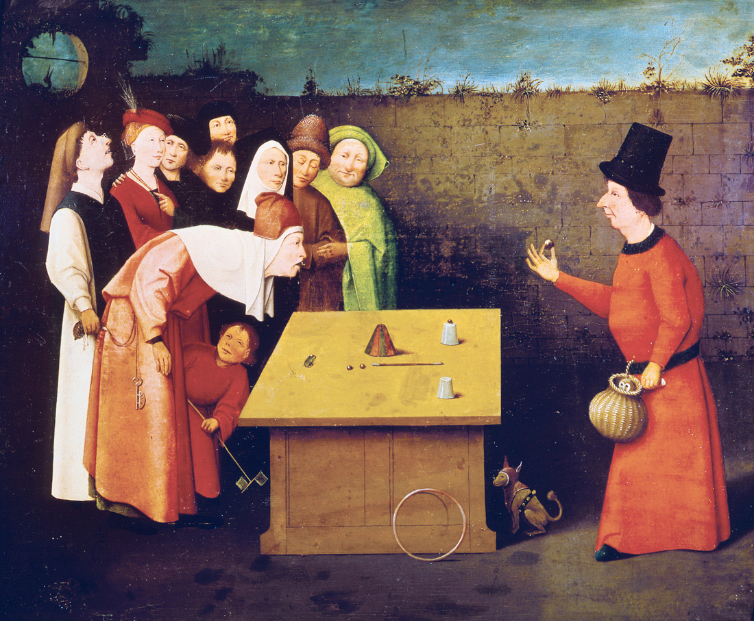 The Conjurer, by Hieronymus Bosch, 1501. Musée Municipal, St.-Germain-en-Laye, France. 