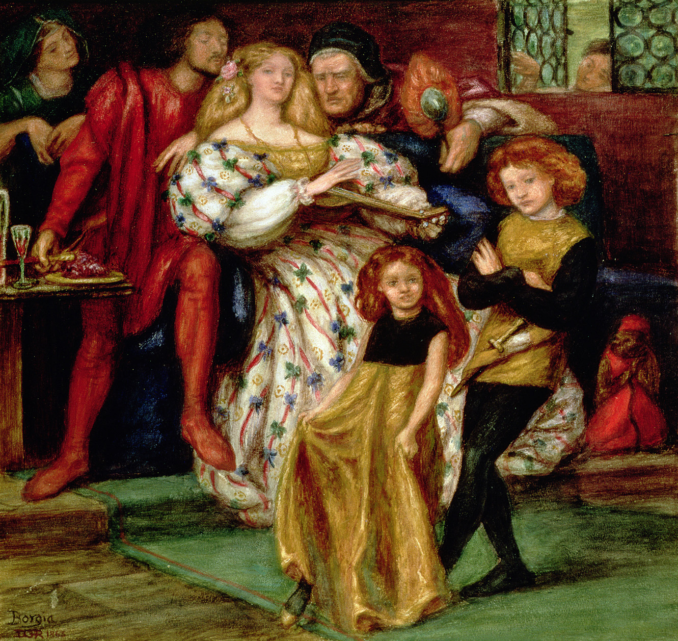 Borgia Family, by Dante Gabriel Rossetti, 1863. Tullie House Museum and Art Gallery, Carlisle, United Kingdom. 