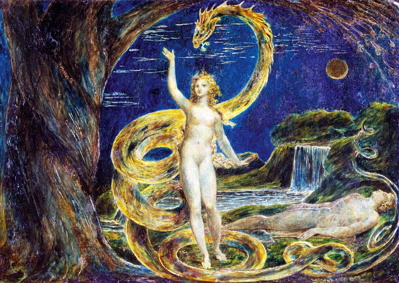 Eve Tempted by the Serpent, by William Blake, c. 1799–1800.