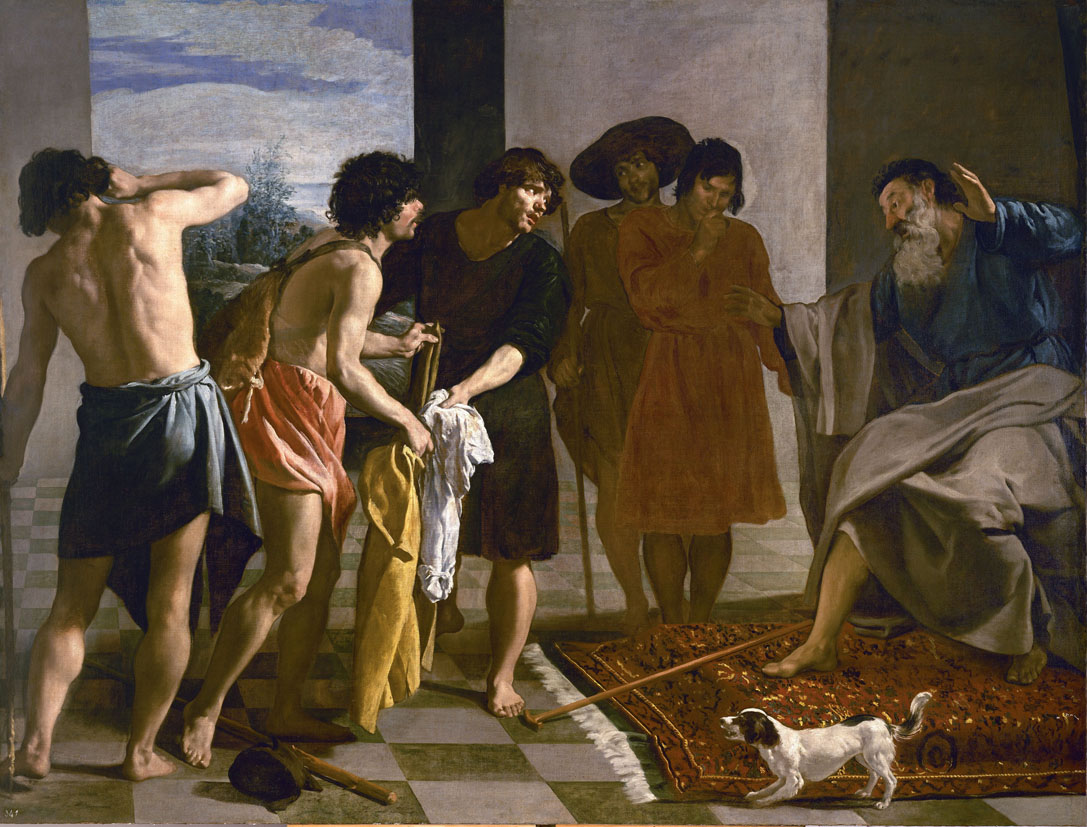 Joseph’s Bloody Coat Brought to Jacob, by Diego Velázquez, 1630. Monasterio de San Lorenzo de El Escorial, Spain. 