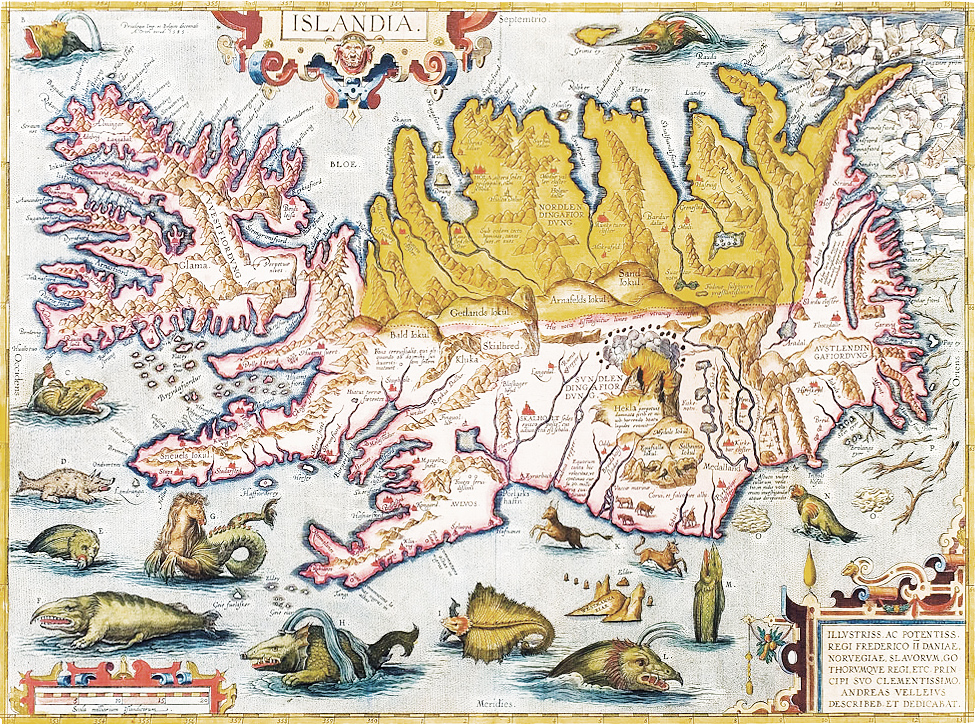 Map of Iceland, by Abraham Ortelius, 1585. 