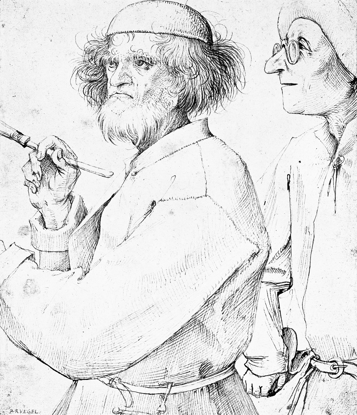 Painter and his Patron, by Pieter Brueghel the Elder, c. 1565. The Albertina, Vienna, Austria.