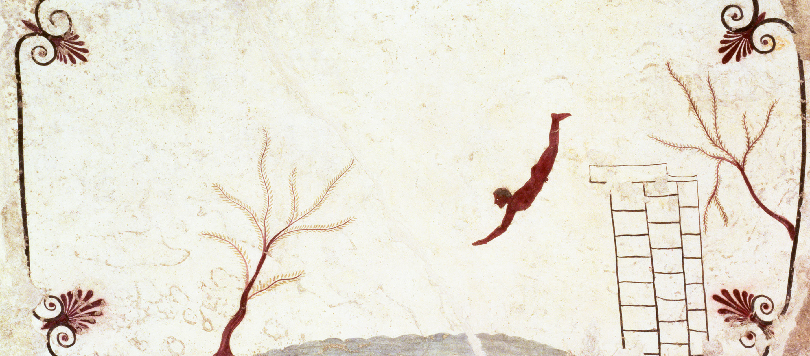 Fresco from the Tomb of the Diver, southern Italy, c. 475 BC. National Archaeological Museum of Paestum, Capaccio, Italy.