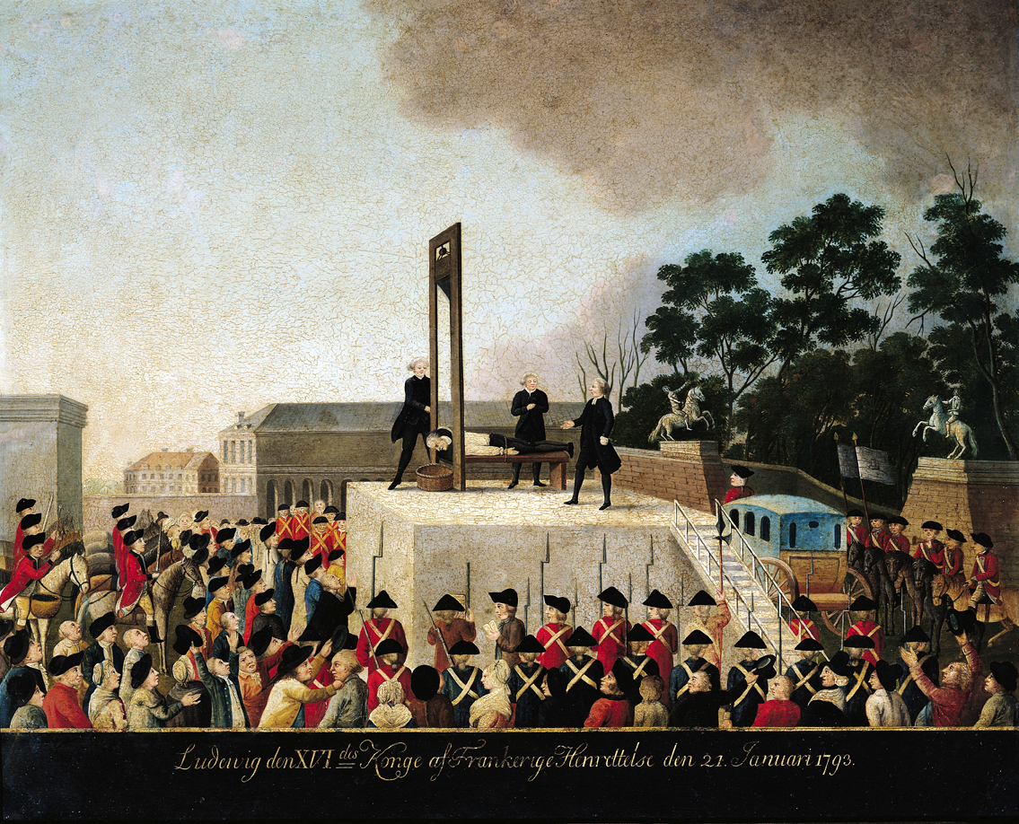 The Execution of Louis XVI Painting showing the execution of Louis XVI.