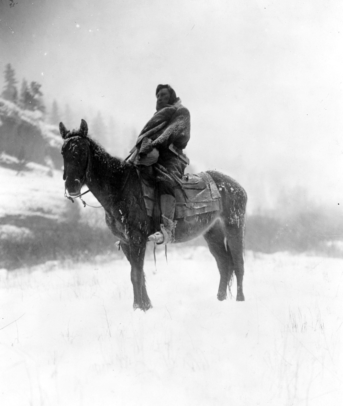 “The Scout in Winter—Apsaroke,” 1908. Photograph by Edward S. Curtis. United States Library of Congress, Prints and Photographs Division, Washington D.C. 