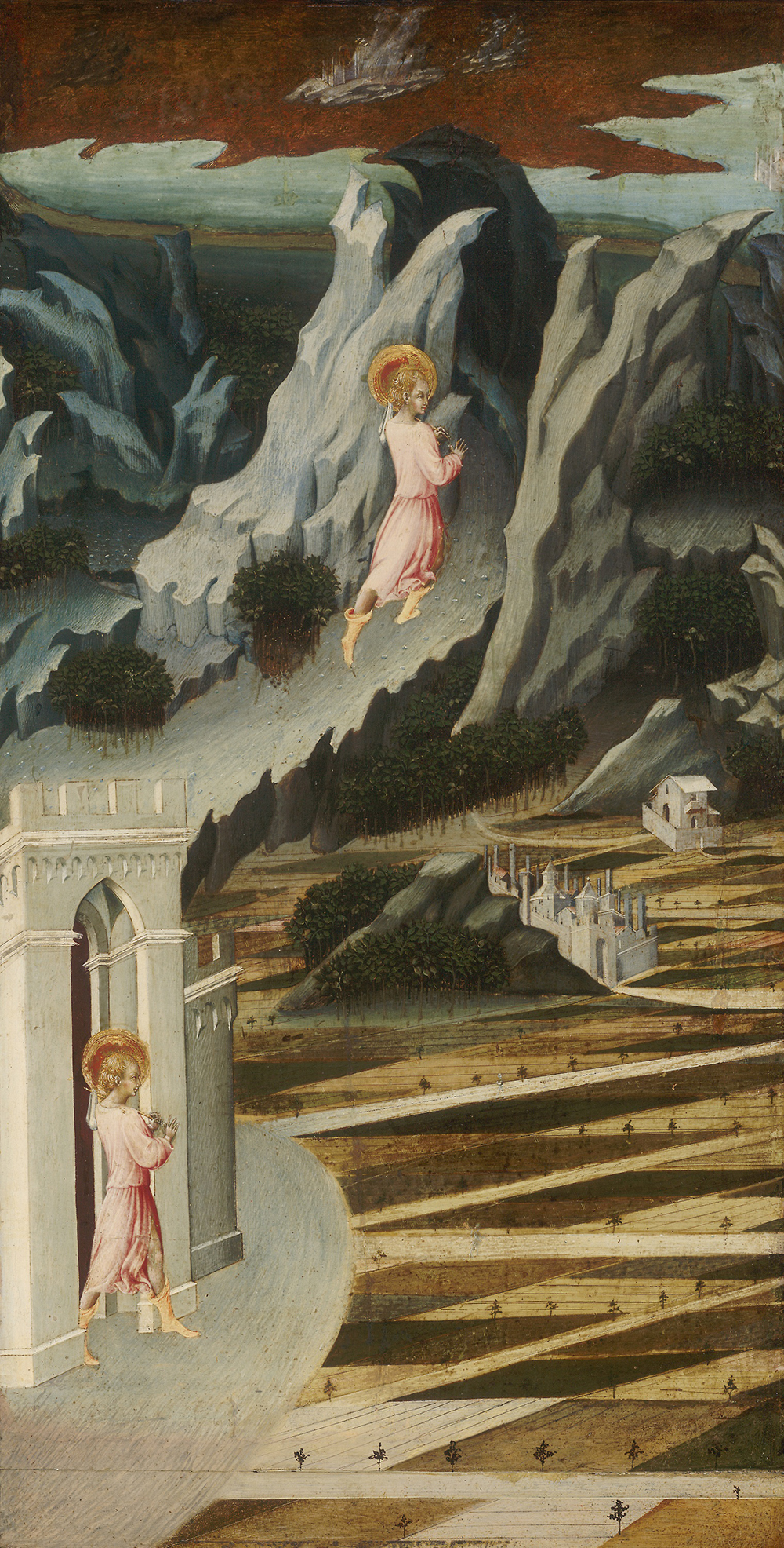 Saint John the Baptist Entering the Wilderness, by Giovanni di Paolo, c. 1455