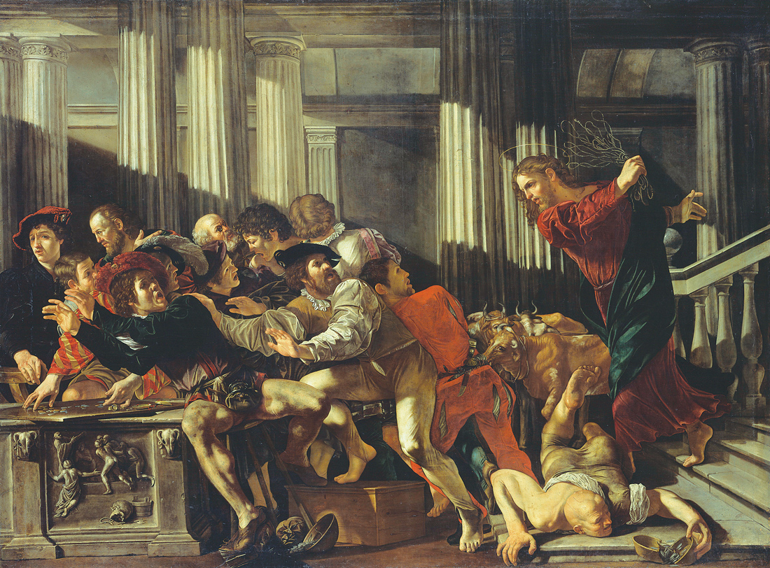 Christ Driving the Money-lenders out of the Temple, by Francesco Boneri, c. 1610. Gemäldegalerie, Berlin, Germany. 