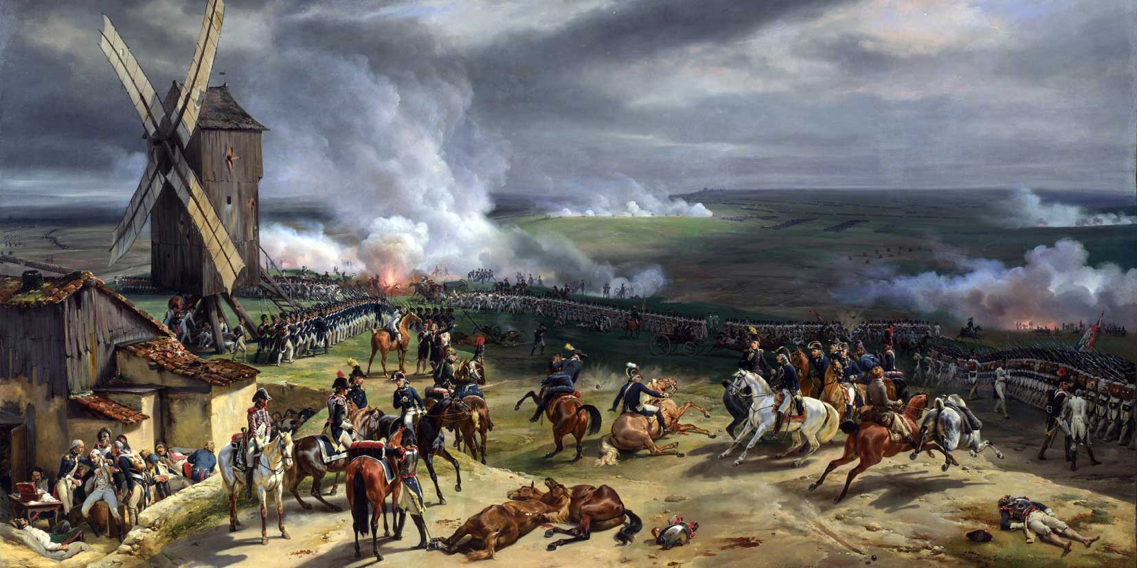 The Battle of Valmy, 10th September 1792, after H. Vernet, by Jean Baptiste Mauzaisse, 1835. Palace of Versailles, France. The Battle of Valmy, 10th September 1792, after H. Vernet, by Jean Baptiste Mauzaisse, 1835.