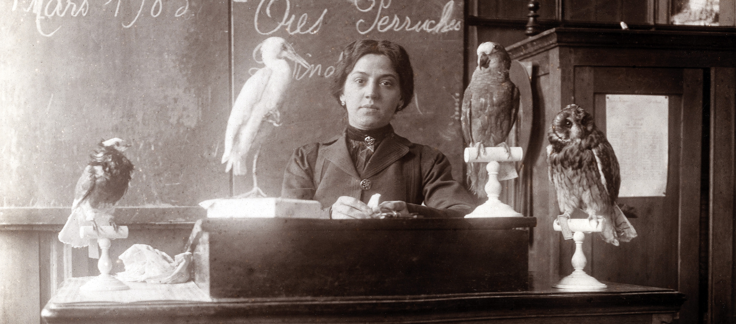 French teacher lectures about birds, 1903.