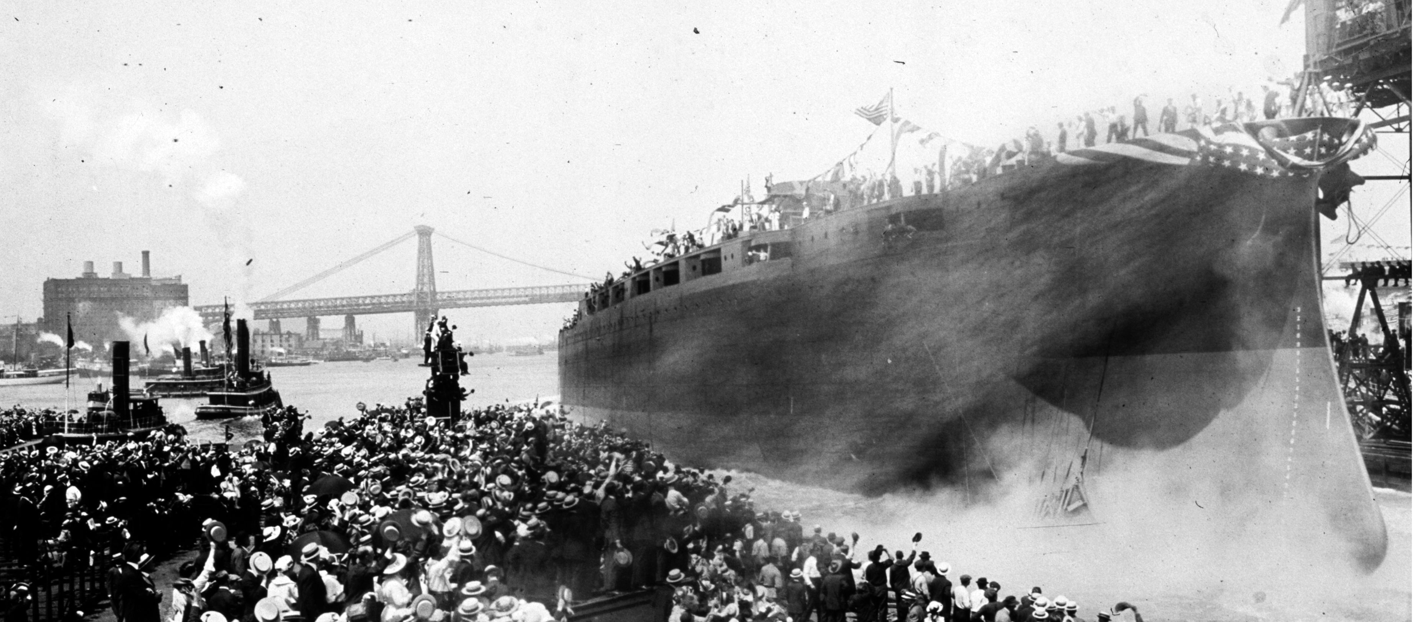 Launching the USS Arizona, Brooklyn Navy Yard, 1915.