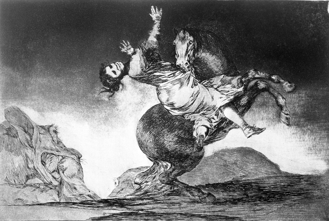 Abducting Horse, from the series Proverbs, by Francisco de Goya y Lucientes, 1815-23. Prado Museum, Madrid. 