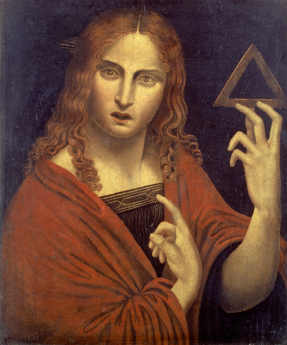 Christ with the Symbol of the Trinity, by Giampietrino, c. 1530. Hermitage Museum, Saint Petersburg. 