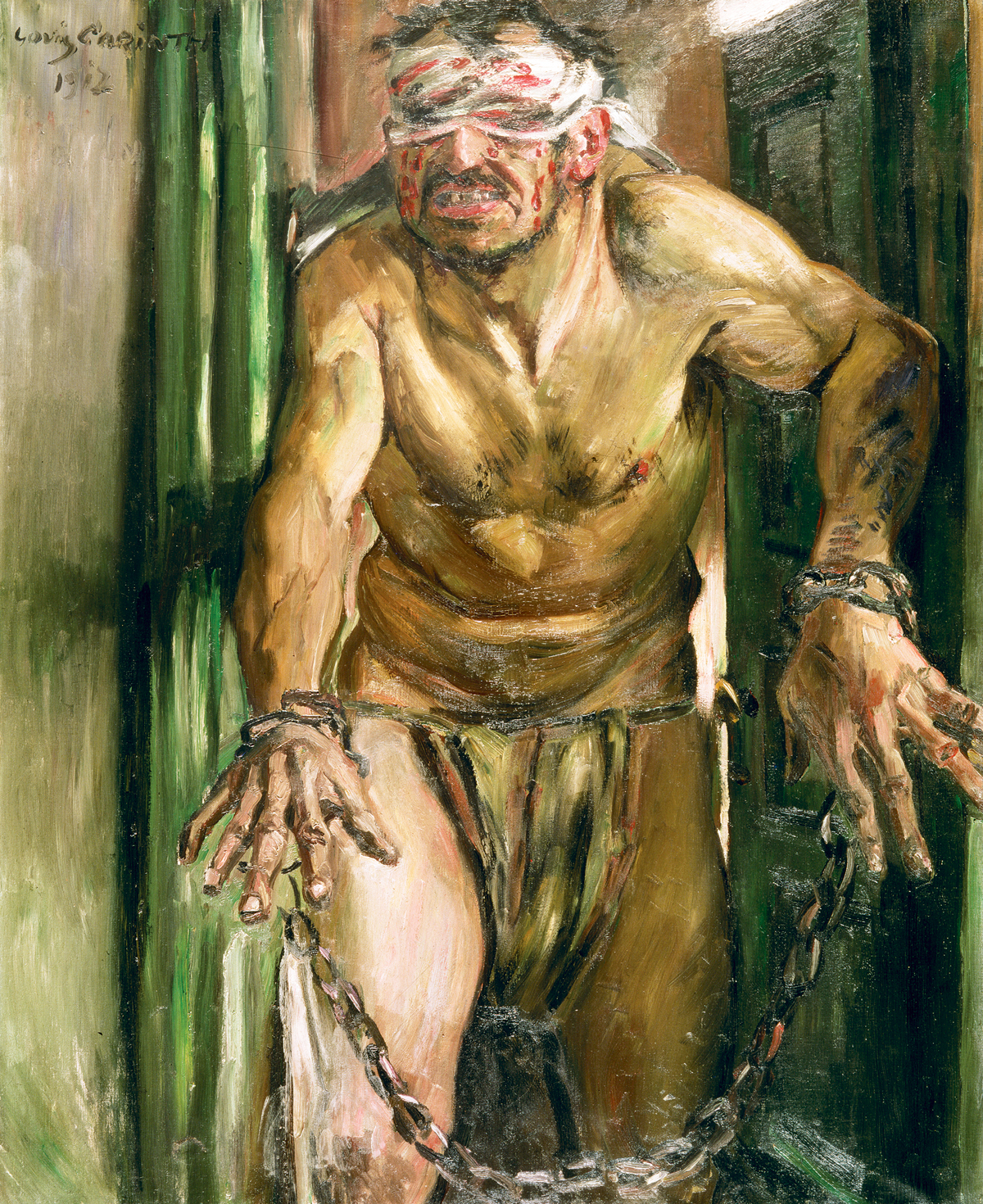 Samson Blinded, by Lovis Corinth, 1912. Alte Nationalgalerie, Berlin, Germany. 