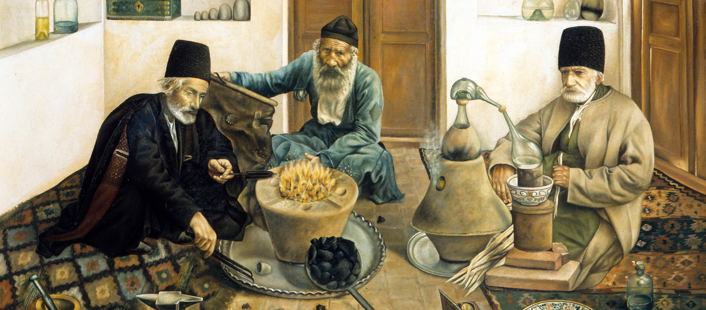 The Alchemists, by Mehdi, 1893. Golestan Palace Library, Tehran, Iran. 