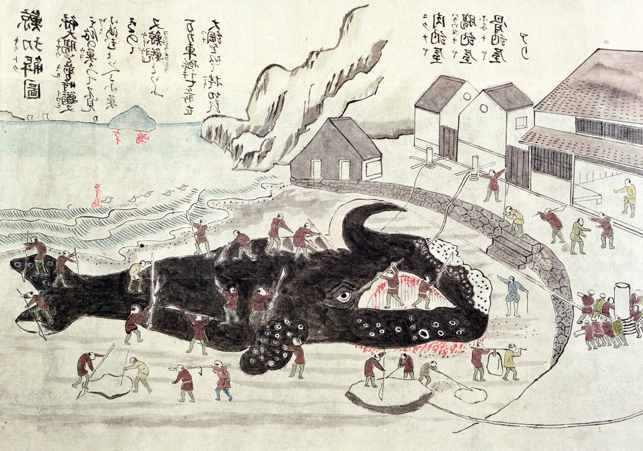 Jointing a whale, nineteenth-century Japanese engraving. © Archives Charmet/The Bridgeman Art Library International. 
