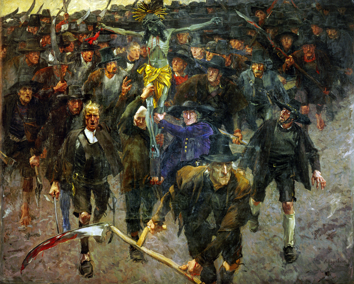 Painting of Tyrolean peasants revolting against French and Bavarian occupation.