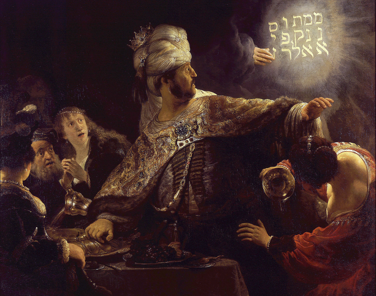 Belshazzar’s Feast, by Rembrandt van Rijn, c. 1635. National Gallery, London.
