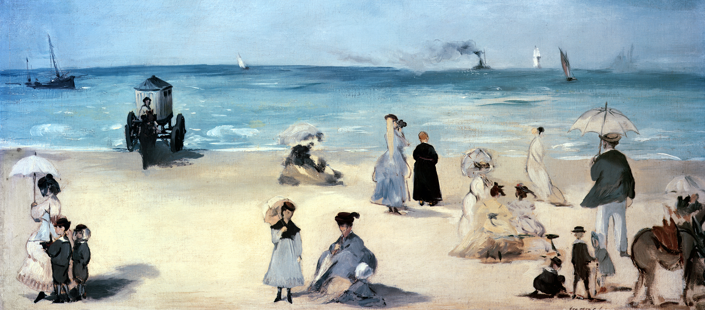 On the Beach, Boulogne-sur-Mer, by Édouard Manet, c. 1869. 