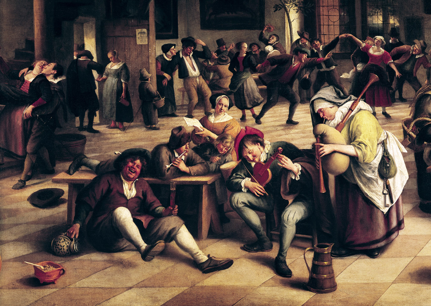 Feast in an Inn (detail), by Jan Havicksz Steen, 1674.