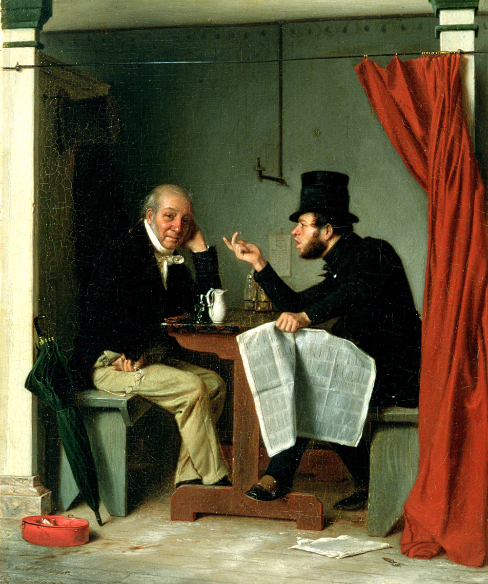 Politics in an Oyster House, by Richard Caton Woodville, 1848. Walters Art Museum, Baltimore, Maryland.