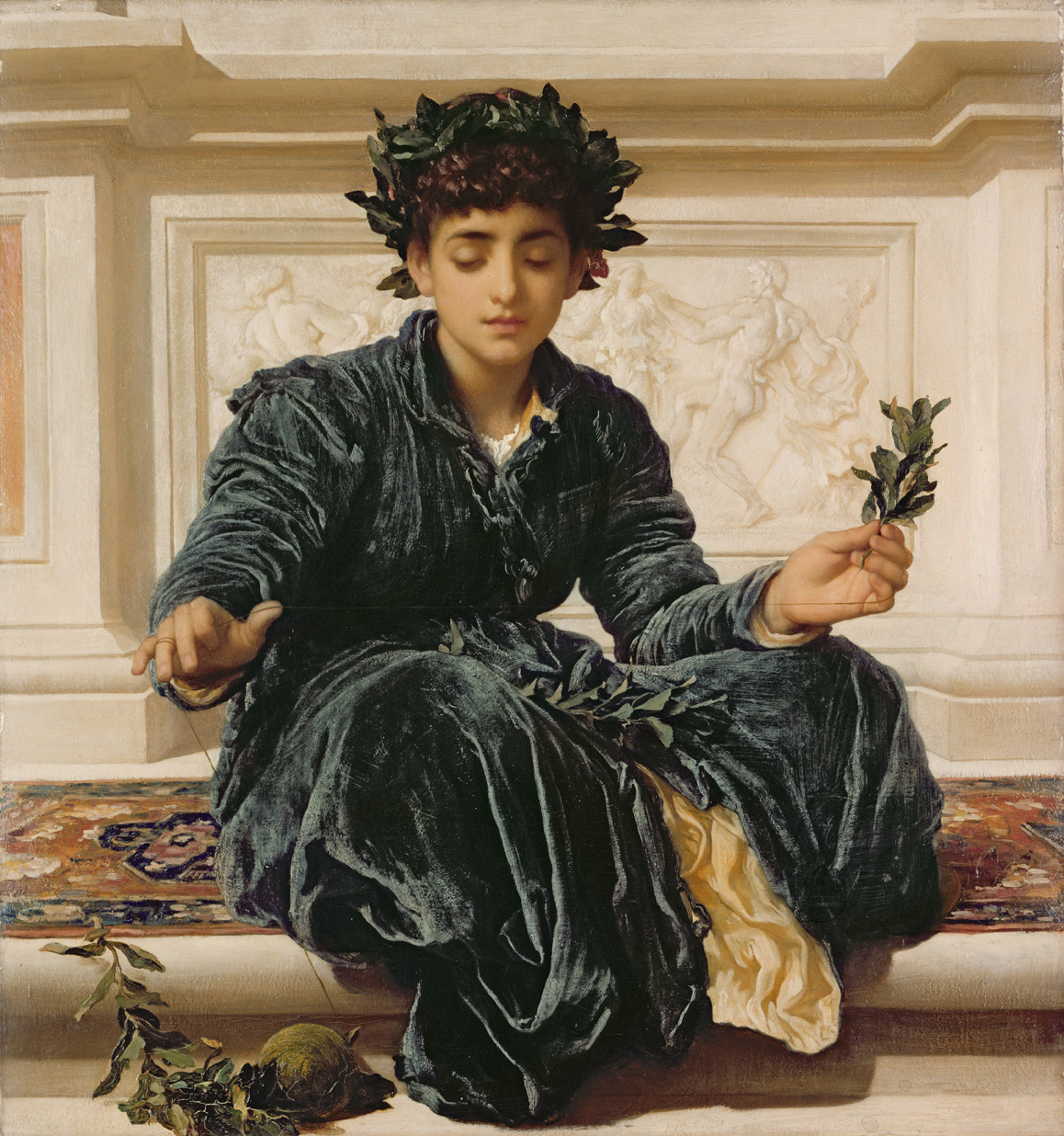 Weaving the Wreath, by Frederic Leighton, 1872. Sudley House, Aigburth, Liverpool, England.