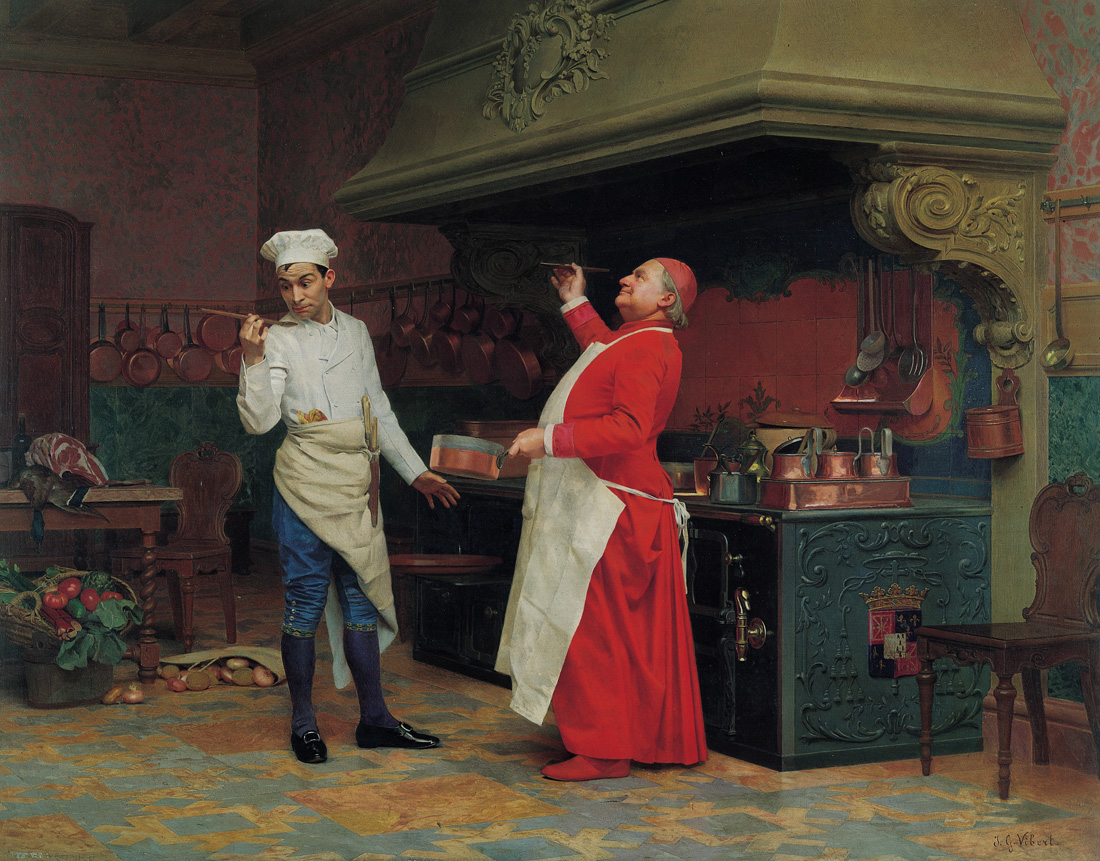 The Marvelous Sauce, by Jehan Georges Vibert, c. 1890. Albright-Knox Art Gallery, Buffalo, New York. 