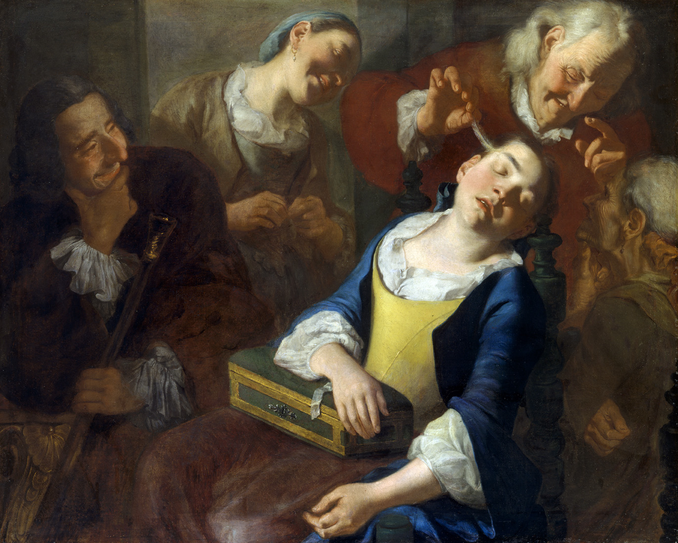 Teasing a Sleeping Girl, by Gaspare Traversi, c. 1760