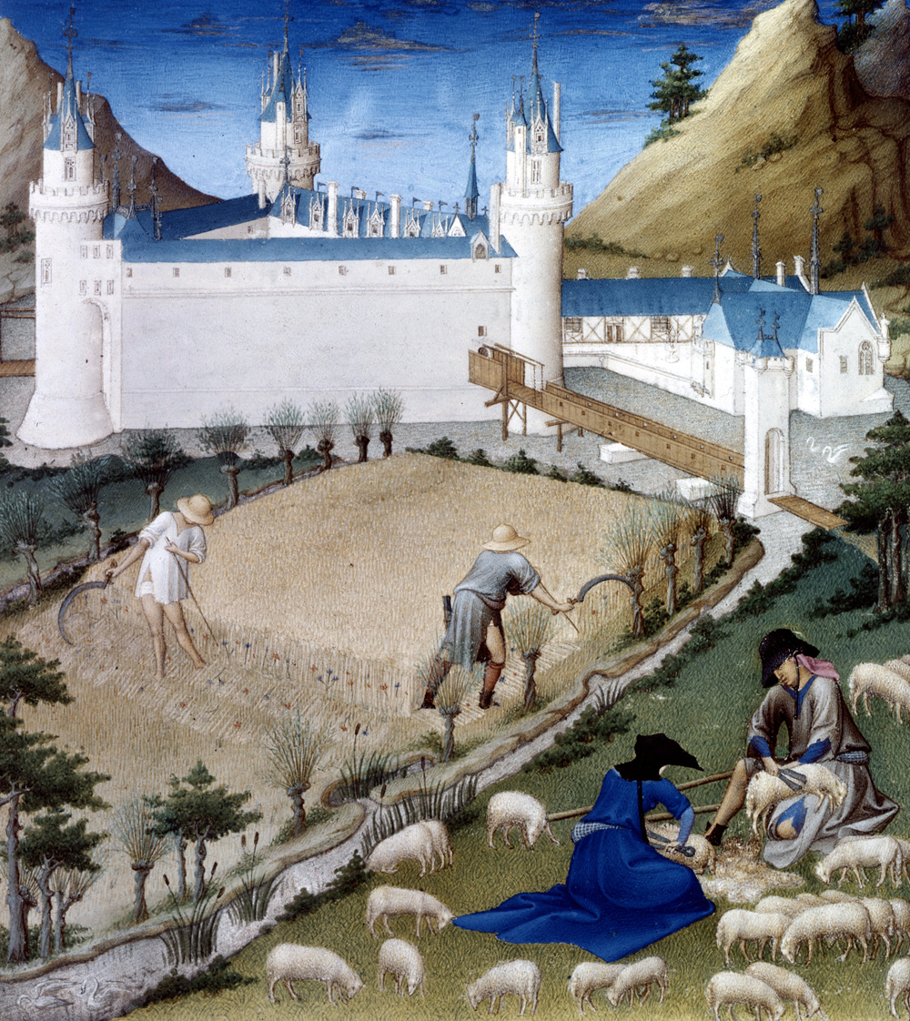 "Très Riches Heures du Duc de Berry" Summer scene, illumination from The Very Rich Hours of the Duke of Berry