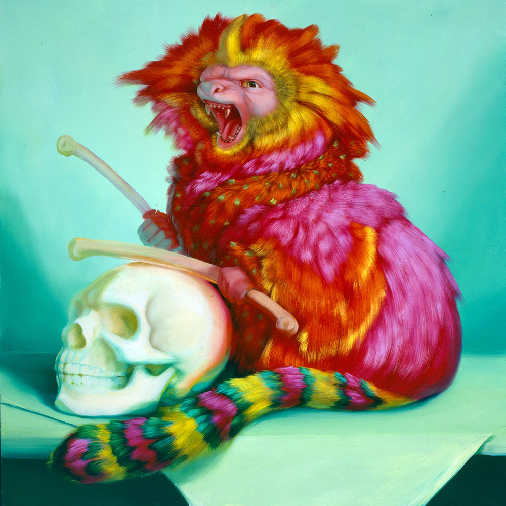 Field Guide to Contemporary Primates: Muzak’s Macaque (mono malliensis), by Laurie Hogin, 2004. 
