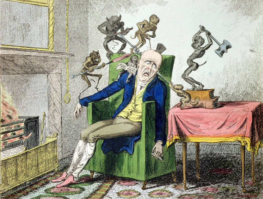 The Headache, by George Cruikshank, c. 1830.