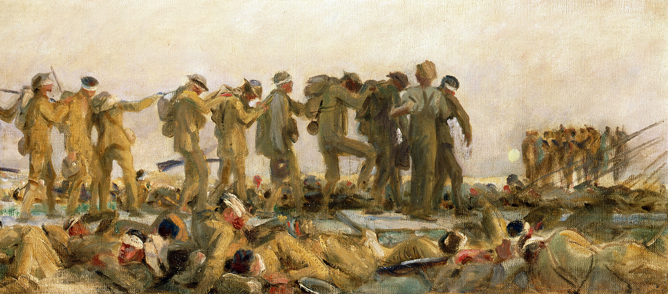 Oil study of Gassed, by John Singer Sargent, 1918–1919.