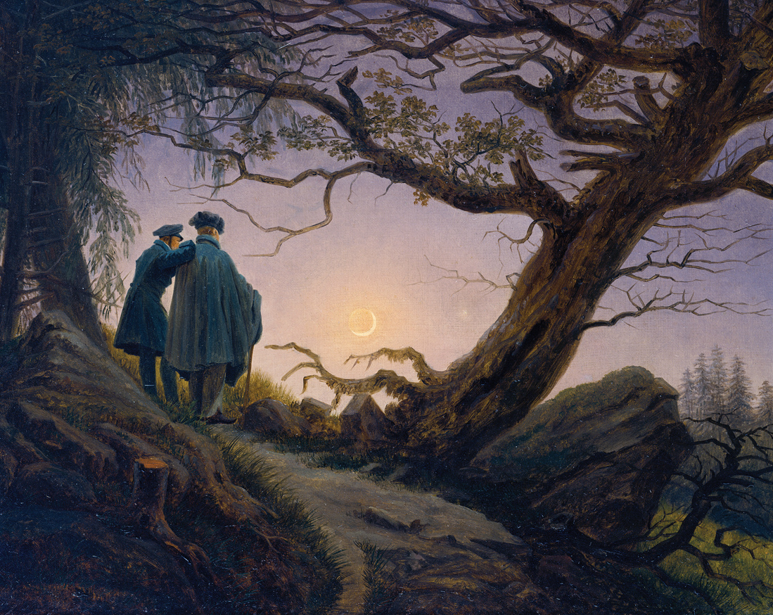 Two Men Contemplating the Moon, by Caspar David Friedrich, c. 1830. The Metropolitan Museum of Art, Wrightsman Fund, 2000. 