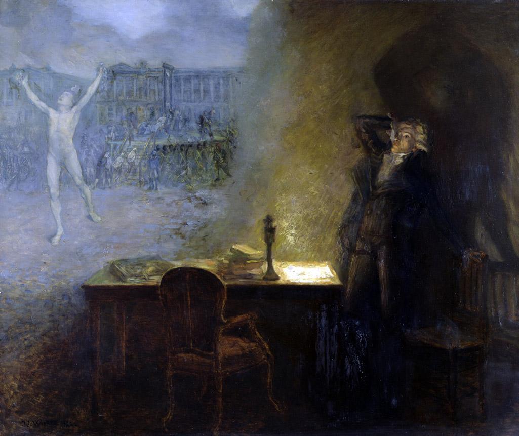 The Vision of Robespierre Painting showing Robespierre having a vision of the guillotine.