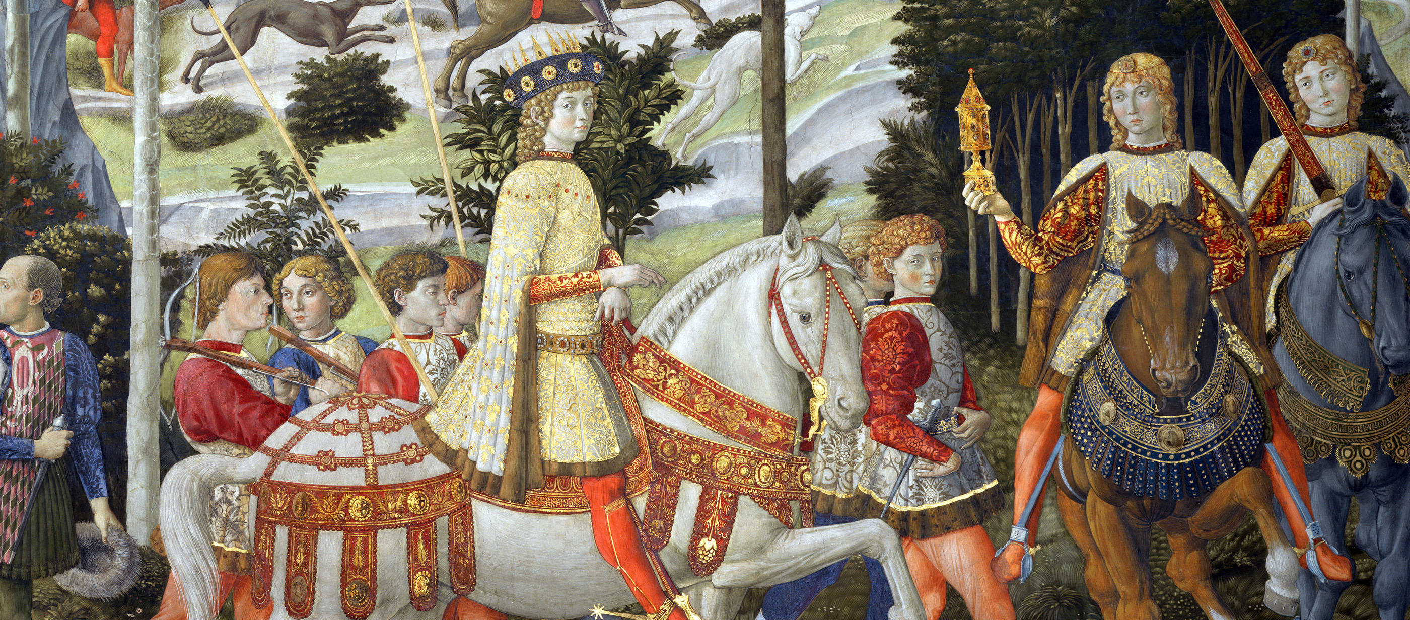 Lorenzo the Magnificent, detail from Procession of the Magi, by Benozzo Gozzoli, c. 1459. 