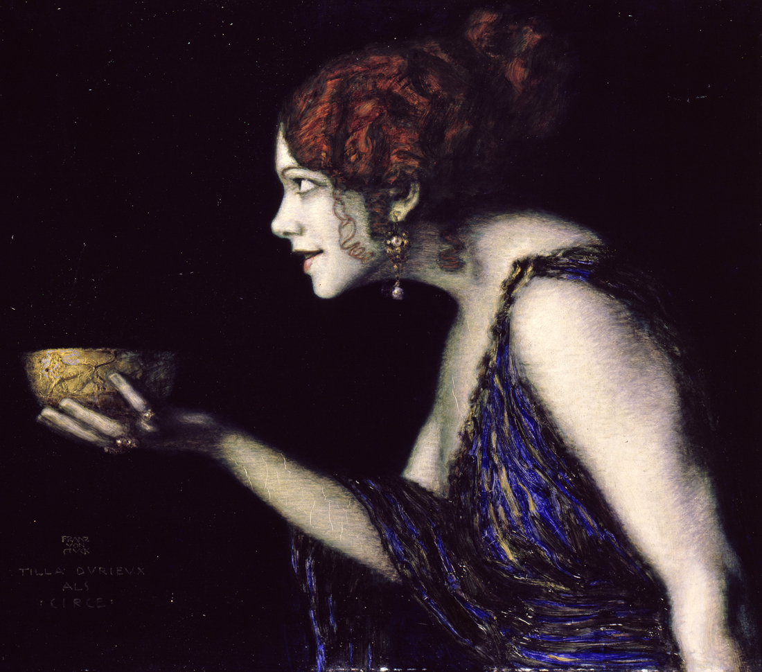 Tilla Durieux as Circe, by Franz von Stuck, 1913. Alte Nationalgalerie Berlin. 