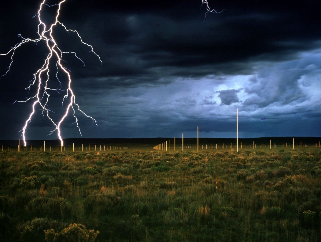 Walter De Maria, The Lightning Field, 1977. Long-term installation in Western New Mexico. Courtesy Dia Art Foundation, New York. Photo: John Cliett.