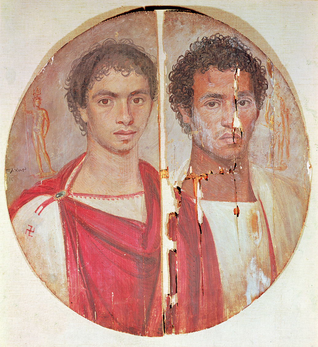 Portrait of two brothers, Egypt, second century. Egyptian National Museum, Cairo.