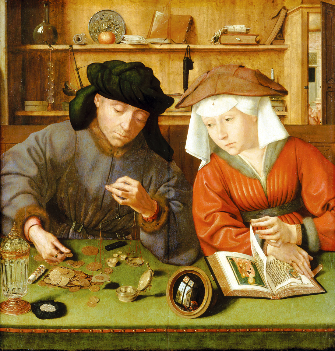 The Money-lender and His Wife, by Quentin Metsys, 1514. Louvre Museum, Paris, France. 