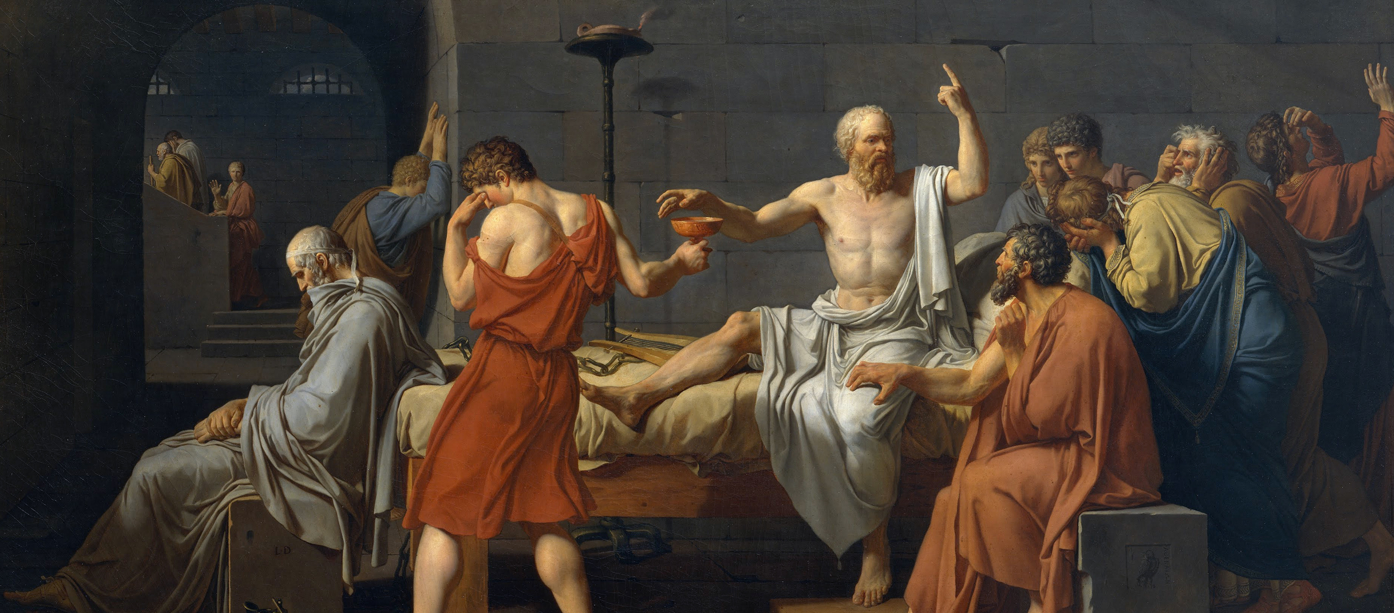 The Death of Socrates, by Jacques-Louis David, 1787.