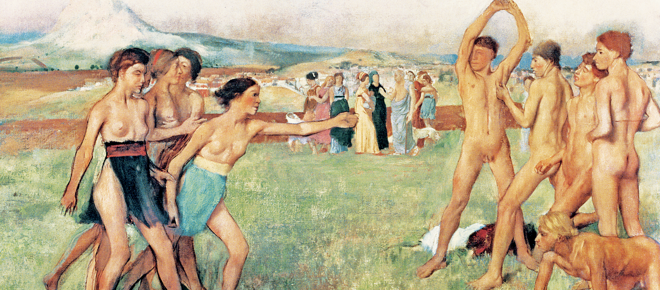 Edgar Degas painting showing young Spartans exercising.